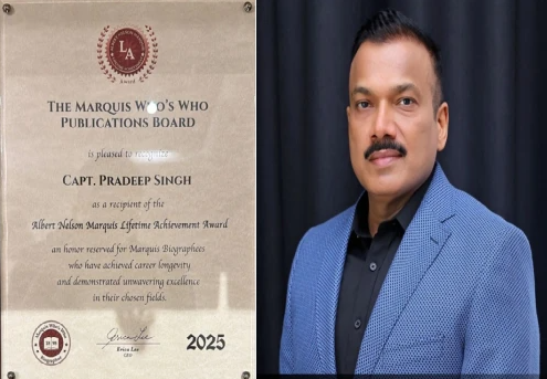 Capt. Dr. Pradeep Singh Featured by Bru Times for Albert Nelson Marquis Lifetime Achievement Award