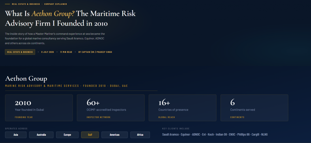 What Is Aethon Group The Maritime Risk Advisory Firm I Founded in 2010